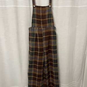 Plaid Overalls in the color “Coffee”